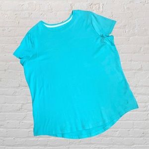 NWOT Isaac Mizrahi Live! Essentials Pima Cotton Curved Hem T-Shirt ~ Size XL